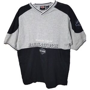 Harley-Davidson T-shirt Mens Med Black Gray Block - Pierre South Dakota Unisex